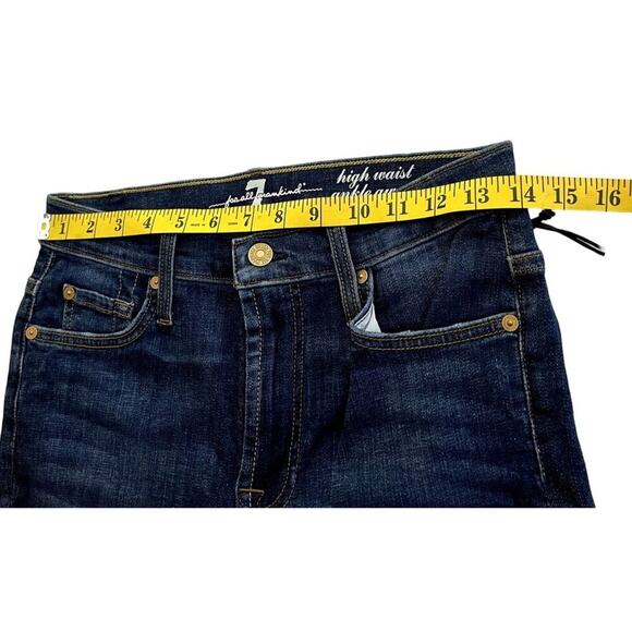 7 For All Mankind Ankle Gwenevere Jeans Women 23 x 32 Denim 5 Pocket High Waist - Picture 7 of 15